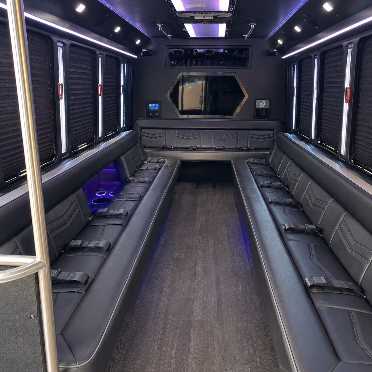 southgate 18 passenger party bus interior