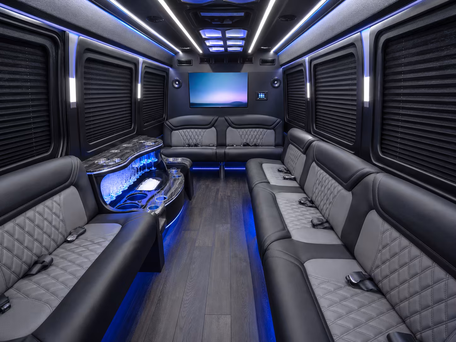 southgate 25 passenger party bus interior