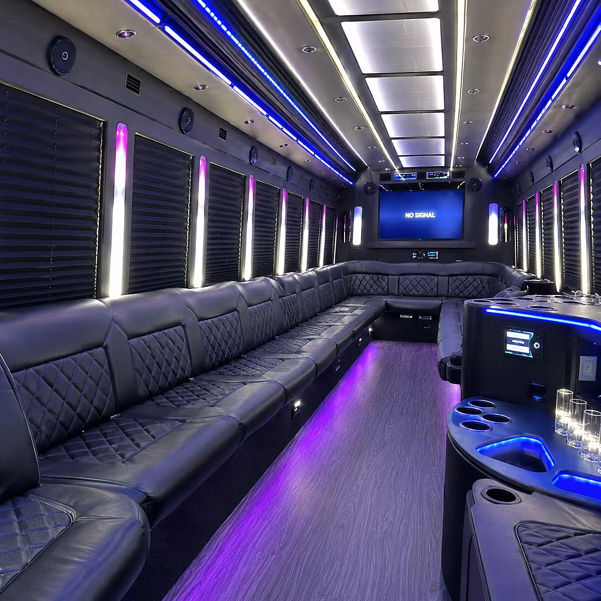 southgate 30 passenger party bus inside